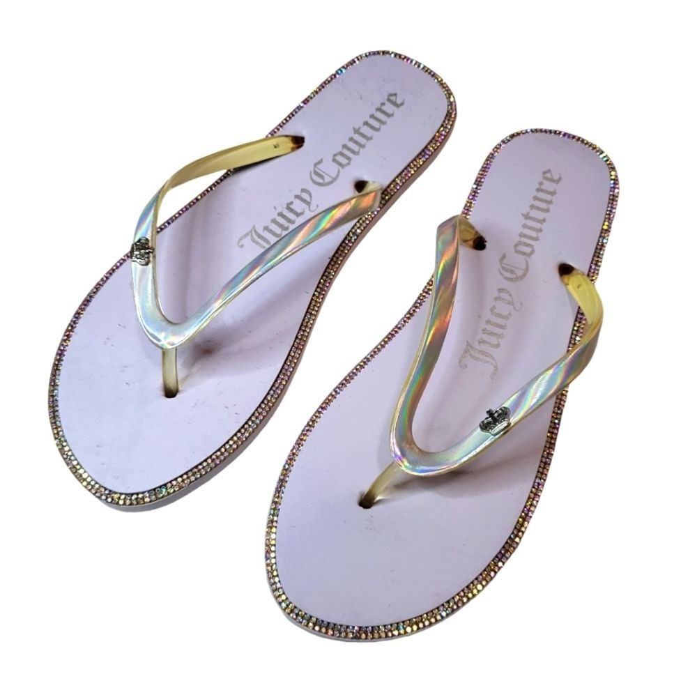 2/$40 Juicy Couture Lavender and Diamond Flip Flops